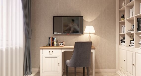 Кабинет: готовый дизайн проект в стиле "Современная классика". Площадь 12.7 м² - фото №3