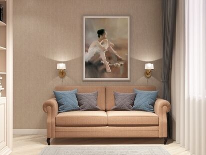 Фото № 2: Дизайн-проект кабинета 12.7  м² стиль Современная классика для ЖК &lt;Белые ночи