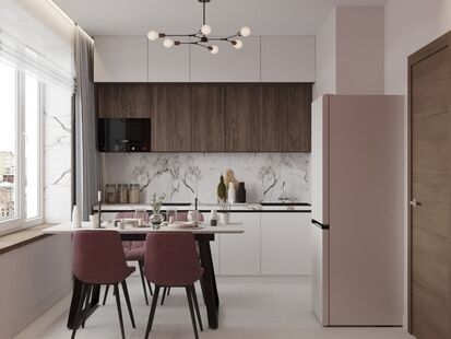 Фото № 4: Дизайн-проект двухкомнатной квартиры 53.03  м² Современный стиль для ЖК Домашний