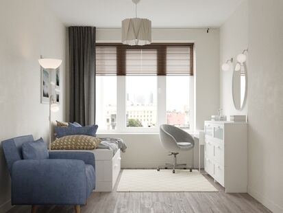 Фото № 3: Дизайн-проект двухкомнатной квартиры 53.03  м² Современный стиль для ЖК Домашний