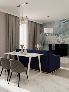 Фото № 4: Дизайн-проект трехкомнатной квартиры 62.76  м² стиль Модернизм для ЖК Суханово Spa Deluxe