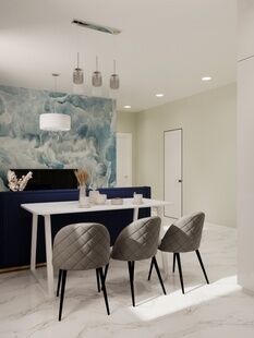 Фото № 1: Дизайн-проект трехкомнатной квартиры 62.76  м² стиль Модернизм для ЖК Суханово Spa Deluxe