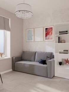 Фото № 5: Дизайн-проект трехкомнатной квартиры 62.76  м² стиль Модернизм для ЖК Суханово Spa Deluxe