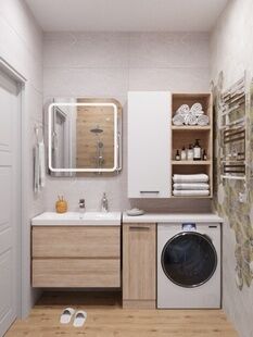 Фото № 5: Дизайн-проект двухкомнатной квартиры 70.83  м² Современный стиль для ЖК Суханово Spa Deluxe