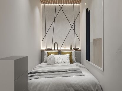 Фото № 5: Дизайн-проект однокомнатной квартиры 32.84  м² Стиль Лофт для ЖК Суханово Spa Deluxe