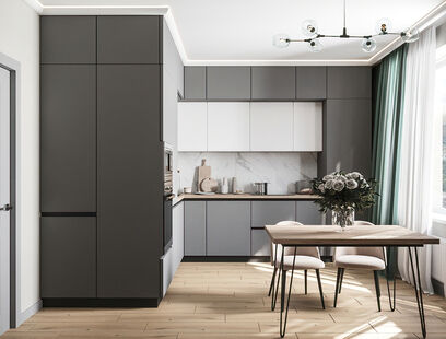 Фото № 3: Дизайн-проект однокомнатной квартиры 51.97  м² Современный стиль для ЖК Звезды столиц