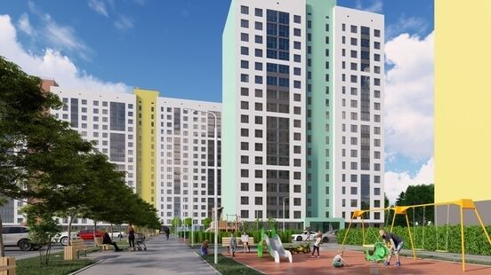 Фото № 1: Дизайн-проект экстерьера 1000.0  м² Современный жилой комплекс с развитой инфраструктурой для ЖК на Ватутина