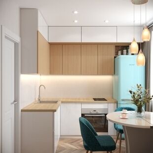 Фото № 3: Дизайн-проект двухкомнатной квартиры 44.47  м² Стиль Контемпорари для ЖК Московский