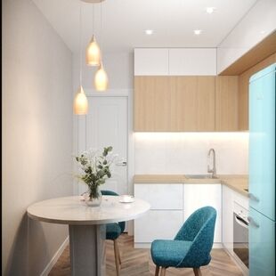 Фото № 5: Дизайн-проект двухкомнатной квартиры 44.47  м² Стиль Контемпорари для ЖК Московский