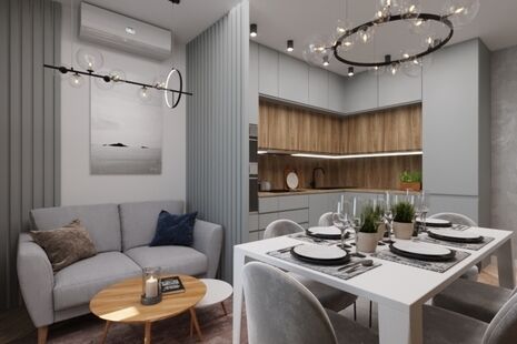 Фото № 5: Дизайн-проект четырехкомнатной квартиры 85.41  м² стиль Модернизм для ЖК в г. Химки