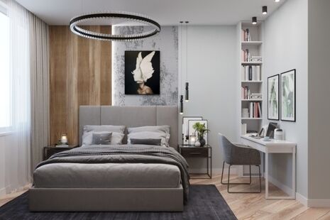 Фото № 1: Дизайн-проект четырехкомнатной квартиры 85.41  м² стиль Модернизм для ЖК в г. Химки