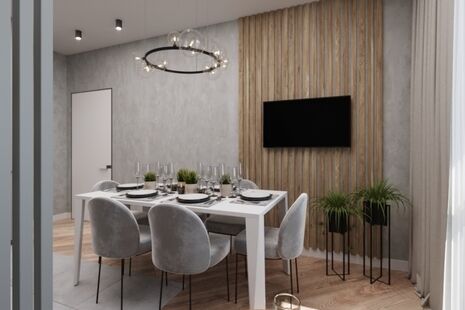 Фото № 6: Дизайн-проект четырехкомнатной квартиры 85.41  м² стиль Модернизм для ЖК в г. Химки