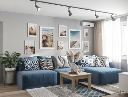 Фото № 6: Дизайн-проект четырехкомнатной квартиры 62.8  м² Современный стиль для ЖК Московский