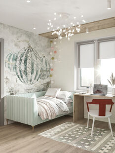 Фото № 5: Дизайн-проект четырехкомнатной квартиры 62.8  м² Современный стиль для ЖК Московский