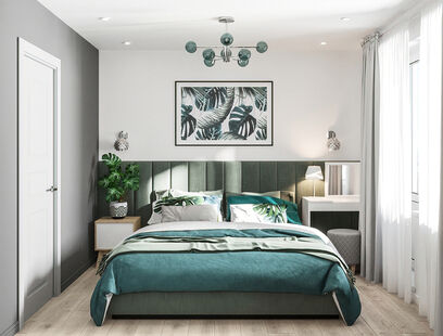 Фото № 4: Дизайн-проект четырехкомнатной квартиры 62.8  м² Современный стиль для ЖК Московский