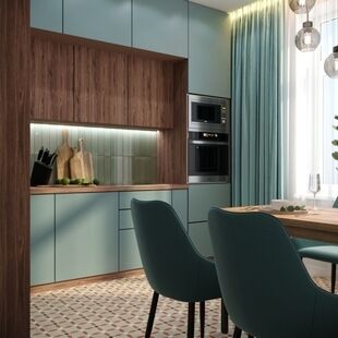 Фото № 2: Дизайн-проект двухкомнатной квартиры 69.56  м² Стиль Контемпорари для ЖК Опалиха О3