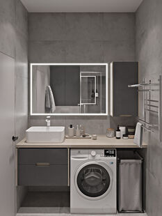 Фото № 3: Дизайн-проект однокомнатной квартиры 42.49  м² Современный стиль для ЖК Октябрьское поле