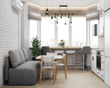 Фото № 2: Дизайн-проект трехкомнатной квартиры 85.1  м² Скандинавский стиль для ЖК Московский