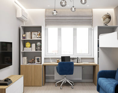 Фото № 3: Дизайн-проект трехкомнатной квартиры 85.1  м² Скандинавский стиль для ЖК Московский