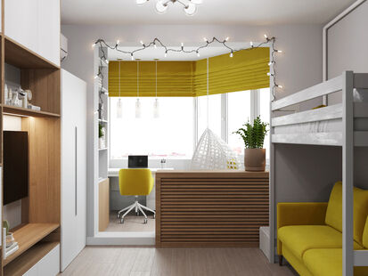 Фото № 5: Дизайн-проект трехкомнатной квартиры 85.1  м² Скандинавский стиль для ЖК Московский