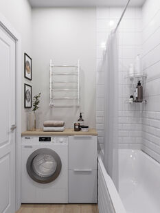 Фото № 6: Дизайн-проект трехкомнатной квартиры 85.1  м² Скандинавский стиль для ЖК Московский