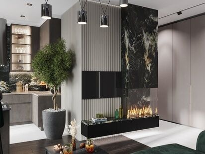 Фото № 5: Дизайн-проект двухкомнатной квартиры 61.5  м² стиль Модернизм для ЖК Кутузов град 2