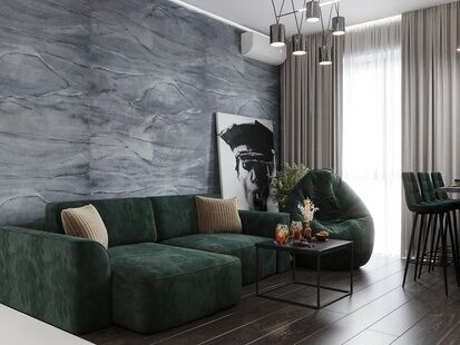 Фото № 4: Дизайн-проект двухкомнатной квартиры 61.5  м² стиль Модернизм для ЖК Кутузов град 2