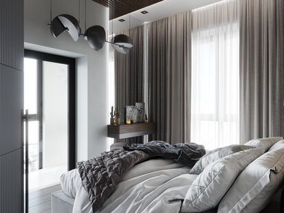 Фото № 2: Дизайн-проект двухкомнатной квартиры 61.5  м² стиль Модернизм для ЖК Кутузов град 2