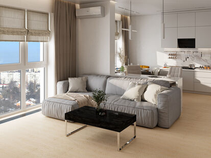 Фото № 3: Дизайн-проект четырехкомнатной квартиры 82.2  м² Современный стиль для ЖК Испанские кварталы