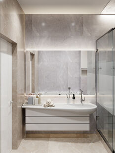 Фото № 4: Дизайн-проект четырехкомнатной квартиры 82.2  м² Современный стиль для ЖК Испанские кварталы