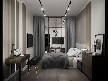 Фото № 1: Дизайн-проект двухкомнатной квартиры 38.79  м² Современный стиль для ЖК Stellar City