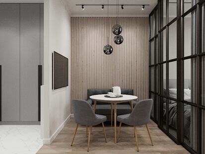 Фото № 3: Дизайн-проект двухкомнатной квартиры 38.79  м² Современный стиль для ЖК Stellar City