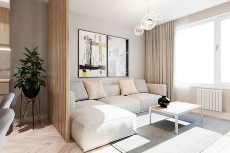 Фото № 1: Дизайн-проект четырехкомнатной квартиры 106.9  м² Современный стиль для ЖК Ольховский парк