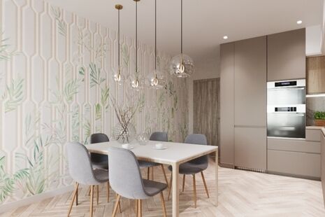 Фото № 4: Дизайн-проект четырехкомнатной квартиры 106.9  м² Современный стиль для ЖК Ольховский парк