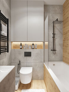 Фото № 3: Дизайн-проект двухкомнатной квартиры 57.9  м² Стиль Контемпорари для ЖК Московский