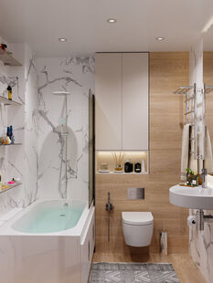 Фото № 6: Дизайн-проект двухкомнатной квартиры 76.4  м² Стиль Эклектика для ЖК Вокзальная, 8