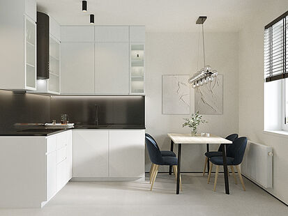 Фото № 6: Дизайн-проект однокомнатной квартиры 39.1  м² стиль Модернизм для ЖК Лучи