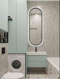 Фото № 6: Дизайн-проект однокомнатной квартиры 41.8  м² Современный стиль для ЖК Октябрьское поле