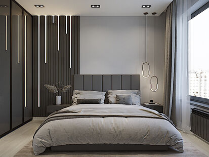 Фото № 3: Дизайн-проект двухкомнатной квартиры 40.28  м² Стиль Лофт для ЖК Discovery