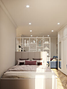 Фото № 3: Дизайн-проект однокомнатной квартиры 45.47  м² Современный стиль для ЖК Андерсен