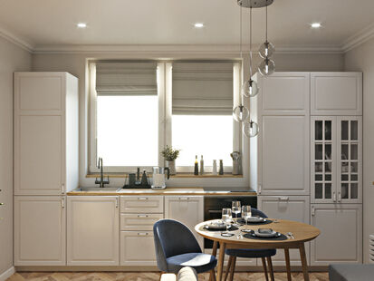 Фото № 5: Дизайн-проект однокомнатной квартиры 45.47  м² Современный стиль для ЖК Андерсен