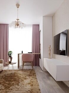 Фото № 2: Дизайн-проект двухкомнатной квартиры 47.74  м² Стиль Контемпорари для ЖК Московский