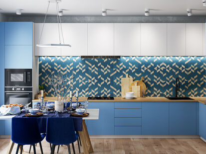 Фото № 6: Дизайн-проект четырехкомнатной квартиры 76.66  м² Стиль Эклектика для ЖК Триумф Парк