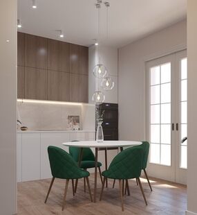 Фото № 1: Дизайн-проект двухкомнатной квартиры 56.17  м² Стиль Контемпорари для ЖК Новое Пушкино