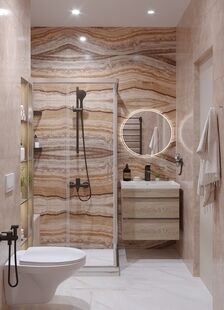 Фото № 5: Дизайн-проект двухкомнатной квартиры 56.17  м² Стиль Контемпорари для ЖК Новое Пушкино