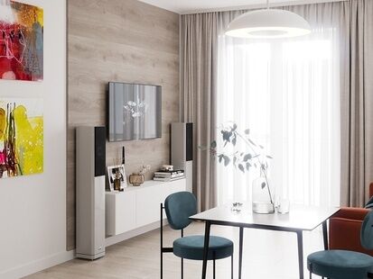 Фото № 4: Дизайн-проект двухкомнатной квартиры 50.0  м² Современный стиль для ЖК Ньютон