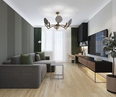 Фото № 4: Дизайн-проект двухкомнатной квартиры 58.0  м² Современный стиль для ЖК Московский