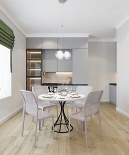 Фото № 5: Дизайн-проект двухкомнатной квартиры 58.0  м² Современный стиль для ЖК Московский