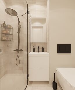 Фото № 3: Дизайн-проект двухкомнатной квартиры 58.0  м² Современный стиль для ЖК Московский