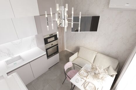 Фото № 2: Дизайн-проект трехкомнатной квартиры 72.0  м² стиль Модернизм для ЖК Некрасовский